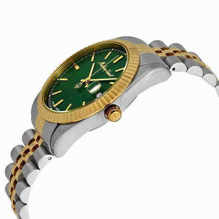 Orologio da uomo Mathey-Tissot Mathy III bicolore in acciaio inossidabile con quadrante verde al quarzo H810BV
