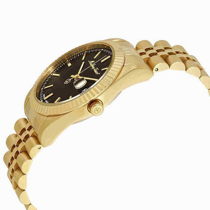Orologio da uomo Mathey-Tissot Mathy III tono oro in acciaio inossidabile quadrante nero al quarzo H810PN