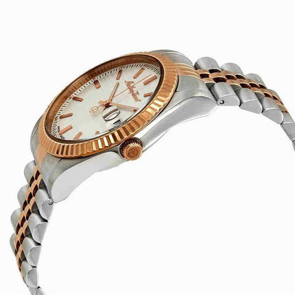 Orologio da uomo Mathey-Tissot Mathy III bicolore in acciaio inossidabile con quadrante bianco al quarzo H810RA