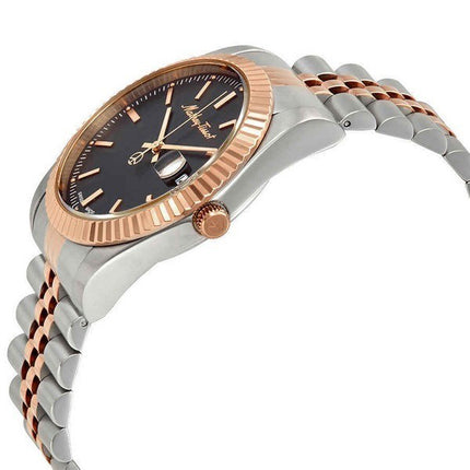 Orologio da uomo Mathey-Tissot Mathy III bicolore in acciaio inossidabile con quadrante nero al quarzo H810RN