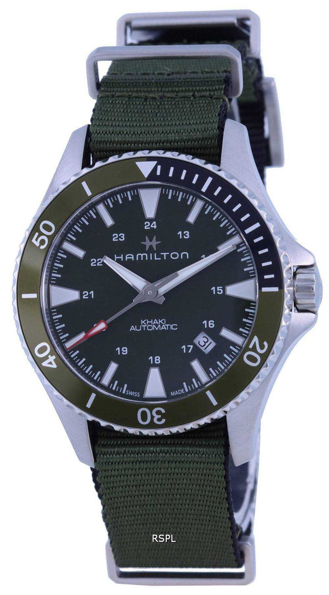 Hamilton Khaki Navy Scuba Green Dial Automatic H82375961 Orologio da uomo 100M