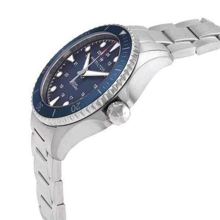 Orologio da uomo Hamilton Khaki Navy Scuba in acciaio inossidabile quadrante blu automatico da sub H82505140 300M
