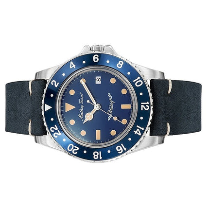 Mathey-Tissot Mathy Vintage cinturino in pelle quadrante blu orologio al quarzo H900ALBU da uomo