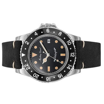 Mathey-Tissot Mathy Vintage cinturino in pelle quadrante nero orologio al quarzo H900ALN da uomo