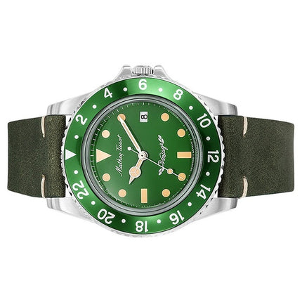 Mathey-Tissot Mathy Vintage cinturino in pelle quadrante verde orologio al quarzo H900ALV da uomo