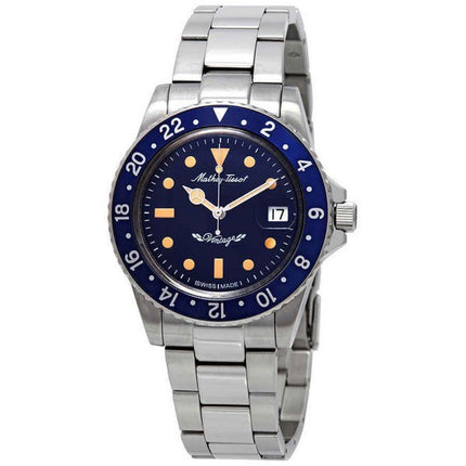 Orologio da uomo Mathey-Tissot Mathy vintage automatico in acciaio inossidabile con quadrante blu H900ATBU