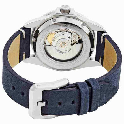 Orologio da uomo Mathey-Tissot Mathy vintage con cinturino in pelle automatico quadrante blu H900ATLBU 100M