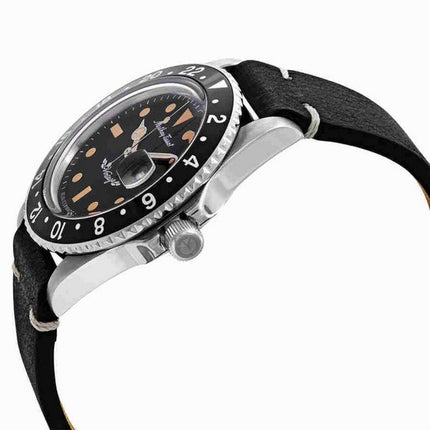 Orologio da uomo Mathey-Tissot Mathy vintage con cinturino in pelle automatico quadrante nero H900ATLN 100M