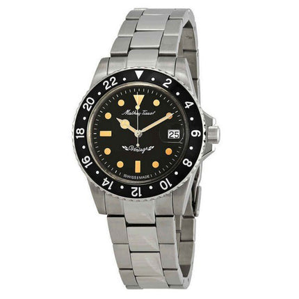 Orologio da uomo Mathey-Tissot Mathy vintage automatico in acciaio inossidabile quadrante nero H900ATN 100M