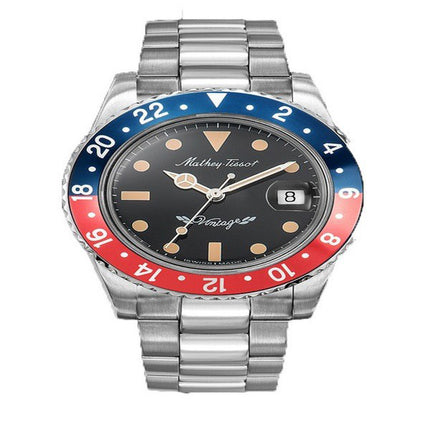 Mathey-Tissot Mathy Orologio da uomo vintage blu e rosso con lunetta Pepsi quadrante nero automatico H900ATR