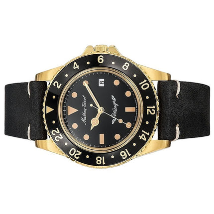 Mathey-Tissot Mathy Vintage cinturino in pelle quadrante nero orologio al quarzo H900PLN da uomo