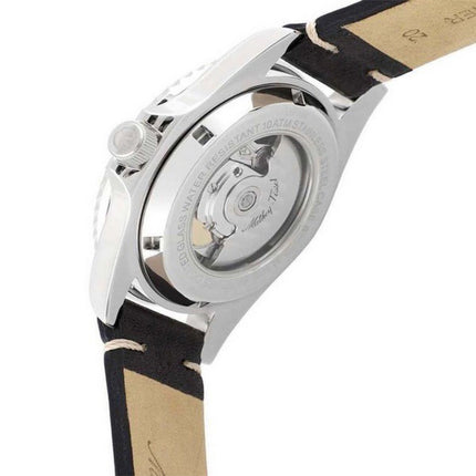 Orologio da uomo Mathey-Tissot Mathy vintage con cinturino in vera pelle quadrante nero automatico H901ATLN 100M