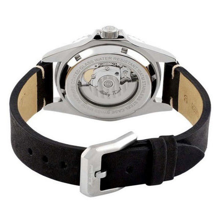 Orologio da uomo Mathey-Tissot Mathy vintage con cinturino in vera pelle quadrante nero automatico H901ATLN 100M