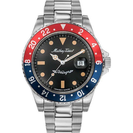 Orologio da uomo Mathey-Tissot Mathy vintage rosso e blu con lunetta Pepsi quadrante nero automatico H901ATR 100M