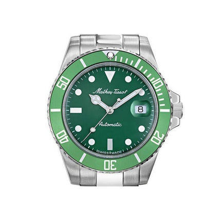 Orologio da uomo Mathey-Tissot Mathy vintage automatico in acciaio inossidabile quadrante verde H901ATV 100M