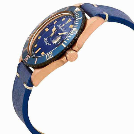 Orologio da uomo Mathey-Tissot Mathy vintage bronzo automatico cinturino in pelle quadrante blu H901BZBU