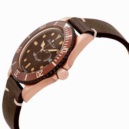 Orologio da uomo Mathey-Tissot Mathy vintage in bronzo automatico con cinturino in pelle quadrante marrone H901BZM