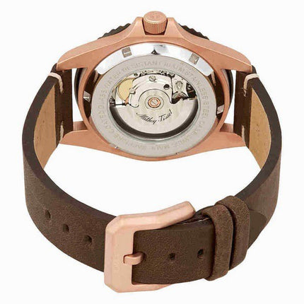 Orologio da uomo Mathey-Tissot Mathy vintage in bronzo automatico con cinturino in pelle quadrante marrone H901BZM