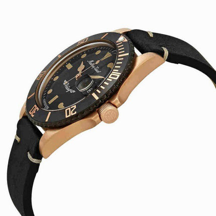 Orologio da uomo Mathey-Tissot Mathy vintage bronzo automatico cinturino in pelle quadrante nero H901BZN
