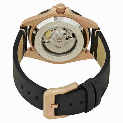 Orologio da uomo Mathey-Tissot Mathy vintage bronzo automatico cinturino in pelle quadrante nero H901BZN