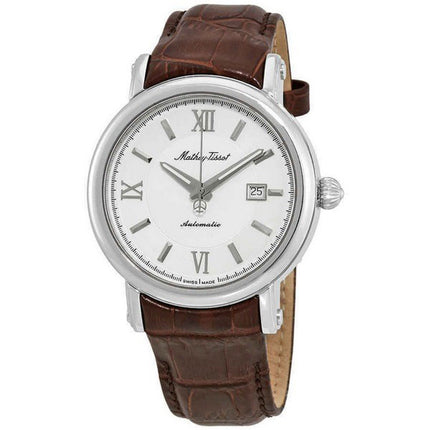 Orologio da uomo automatico H9030AI con cinturino in vera pelle Mathey-Tissot Renaissance con quadrante bianco
