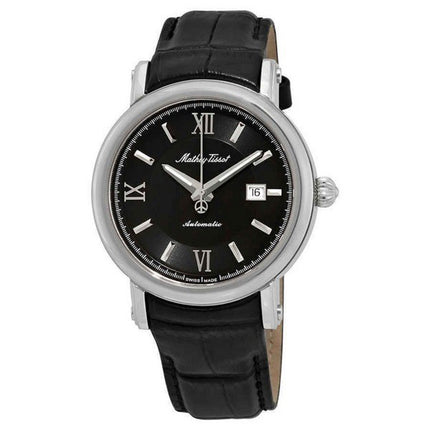 Orologio da uomo automatico H9030AN con cinturino in vera pelle Mathey-Tissot Renaissance con quadrante nero