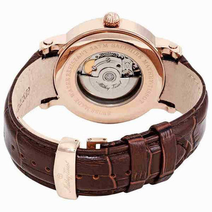Orologio da uomo automatico H9030PI Mathey-Tissot Renaissance con cinturino in vera pelle quadrante bianco