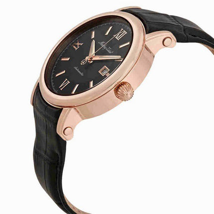 Orologio da uomo automatico H9030PN con cinturino in vera pelle Mathey-Tissot Renaissance con quadrante nero