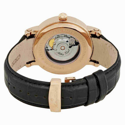 Orologio da uomo automatico H9030PN con cinturino in vera pelle Mathey-Tissot Renaissance con quadrante nero