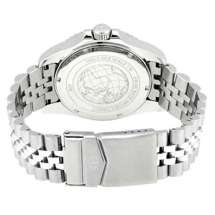 Orologio da uomo Mathey-Tissot vintage GMT in acciaio inossidabile quadrante nero al quarzo H903AR 100M