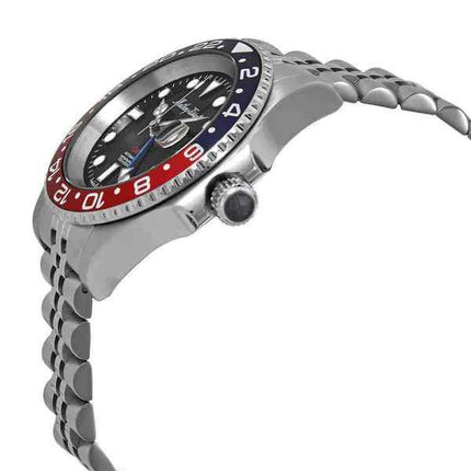 Orologio da uomo Mathey-Tissot GMT in acciaio inossidabile quadrante nero automatico H903ATAR 100M
