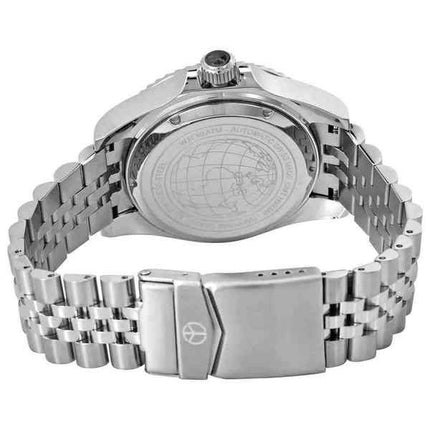 Orologio da uomo Mathey-Tissot GMT in acciaio inossidabile quadrante nero automatico H903ATAR 100M