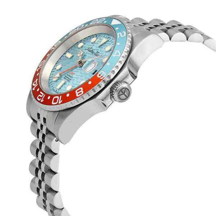 Orologio da uomo Mathey-Tissot GMT in acciaio inossidabile quadrante blu automatico H903ATBO 100M