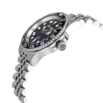 Orologio da uomo Mathey-Tissot GMT in acciaio inossidabile quadrante nero automatico H903ATNB 100M