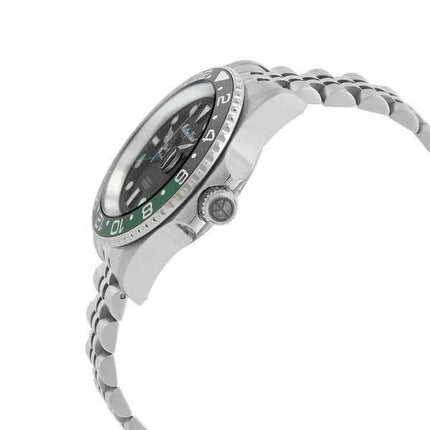 Orologio da uomo Mathey-Tissot GMT in acciaio inossidabile quadrante nero automatico H903ATNV 100M