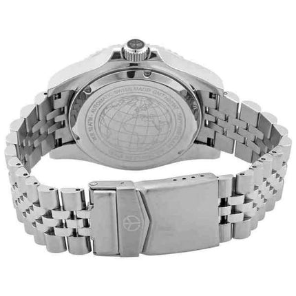 Orologio da uomo Mathey-Tissot GMT in acciaio inossidabile quadrante nero automatico H903ATNV 100M