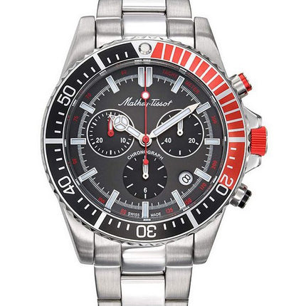 Orologio da uomo Mathey-Tissot Mathy Strike cronografo in acciaio inossidabile quadrante nero al quarzo H908CHRN 100M