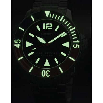 Hemel Hydrodurance nero opaco con quadrante Super-LumiNova Diver's Automatic HD1RB 300M Orologio da uomo