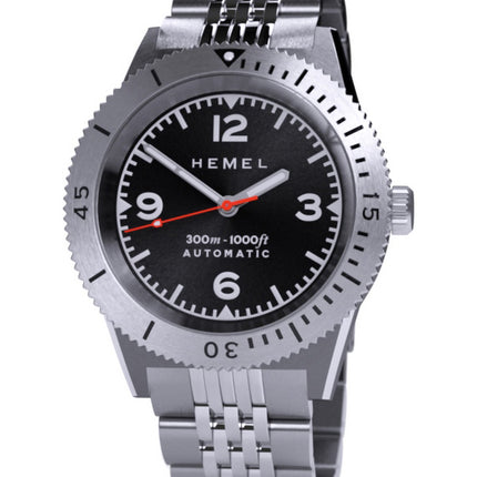 Hemel Sea Dart Black Sunburst con quadrante Super-LumiNova Automatic Diver's HD3 300M Orologio da uomo