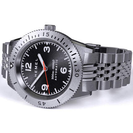 Hemel Sea Dart Black Sunburst con quadrante Super-LumiNova Automatic Diver's HD3 300M Orologio da uomo