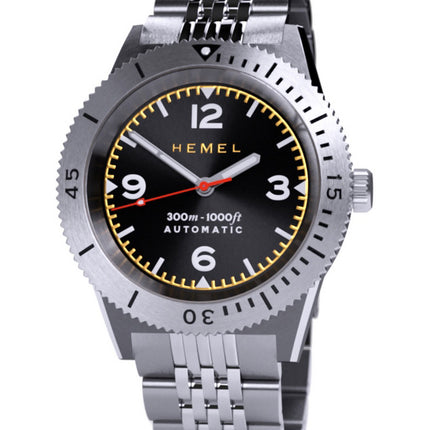 Hemel Sea Dart Black Sunburst con quadrante Super-LumiNova Automatic Diver's HD3GT 300M Orologio da uomo