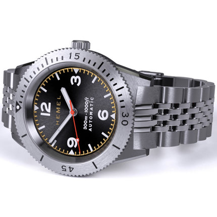 Hemel Sea Dart Black Sunburst con quadrante Super-LumiNova Automatic Diver's HD3GT 300M Orologio da uomo