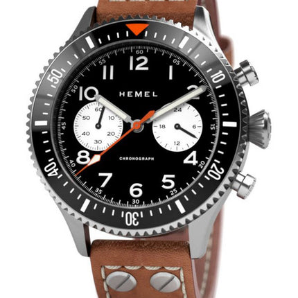 Hemel Reverse Panda Chronograph Lunetta in ceramica nera con orologio da uomo Super-LumiNova C3 quadrante al quarzo HF12 100M