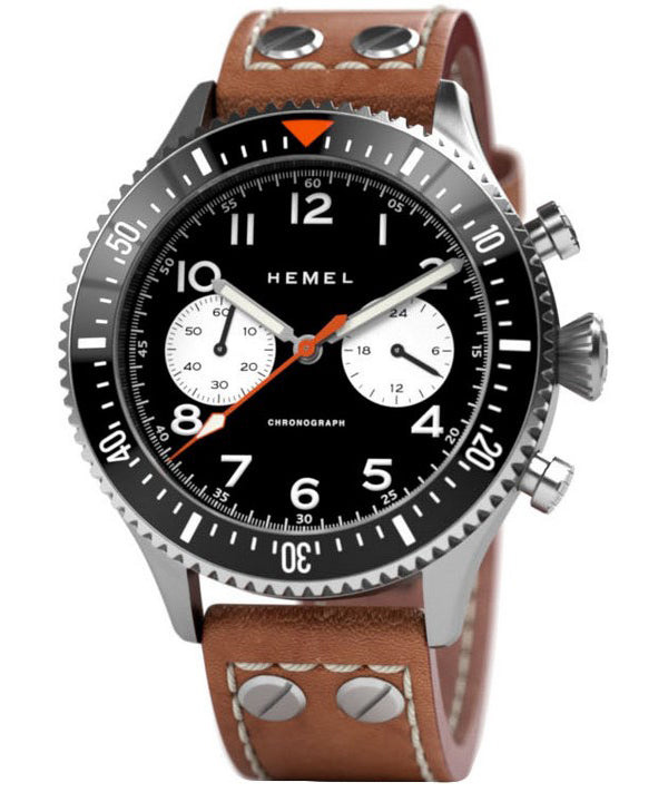 Hemel Reverse Panda Chronograph Lunetta in ceramica nera con orologio da uomo Super-LumiNova C3 quadrante al quarzo HF12 100M