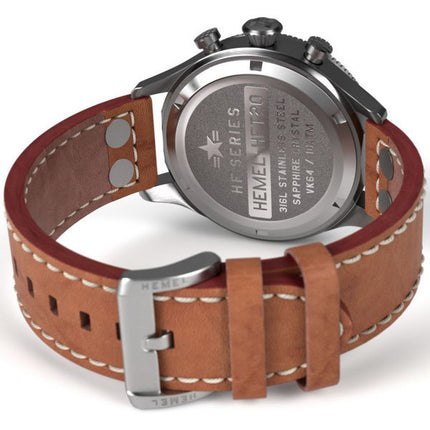 Hemel Reverse Panda Chronograph Lunetta in ceramica nera con orologio da uomo Super-LumiNova C3 quadrante al quarzo HF12 100M