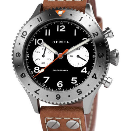 Hemel Reverse Panda Chronograph Lunetta in ceramica nera opaca con orologio da uomo Super-LumiNova C3 quadrante al quarzo HF13 1