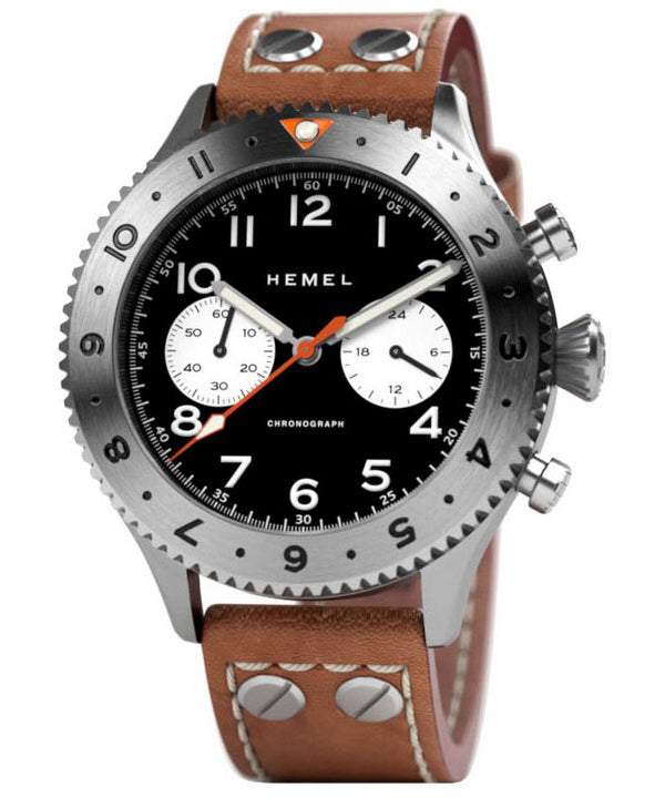 Hemel Reverse Panda Chronograph Lunetta in ceramica nera opaca con orologio da uomo Super-LumiNova C3 quadrante al quarzo HF13 1