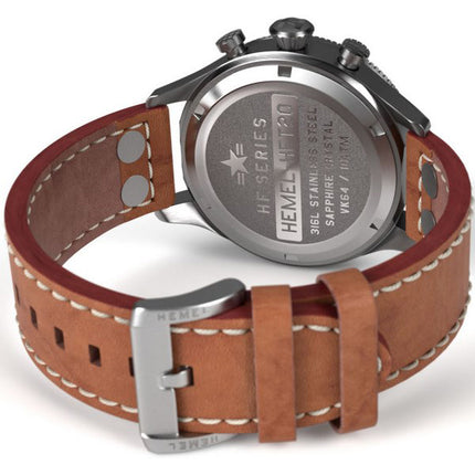 Hemel Reverse Panda Chronograph Lunetta in ceramica nera opaca con orologio da uomo Super-LumiNova C3 quadrante al quarzo HF13 1