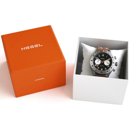 Hemel Reverse Panda Chronograph Lunetta in ceramica nera opaca con orologio da uomo Super-LumiNova C3 quadrante al quarzo HF13 1