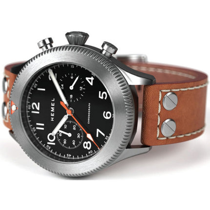 Hemel HFT20 cronografo in ceramica lunetta standard nera con orologio da uomo Super-LumiNova C3 quadrante al quarzo HF18 100M